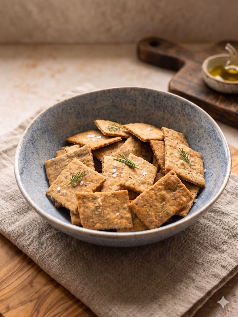 Herby Sourdough Crackers